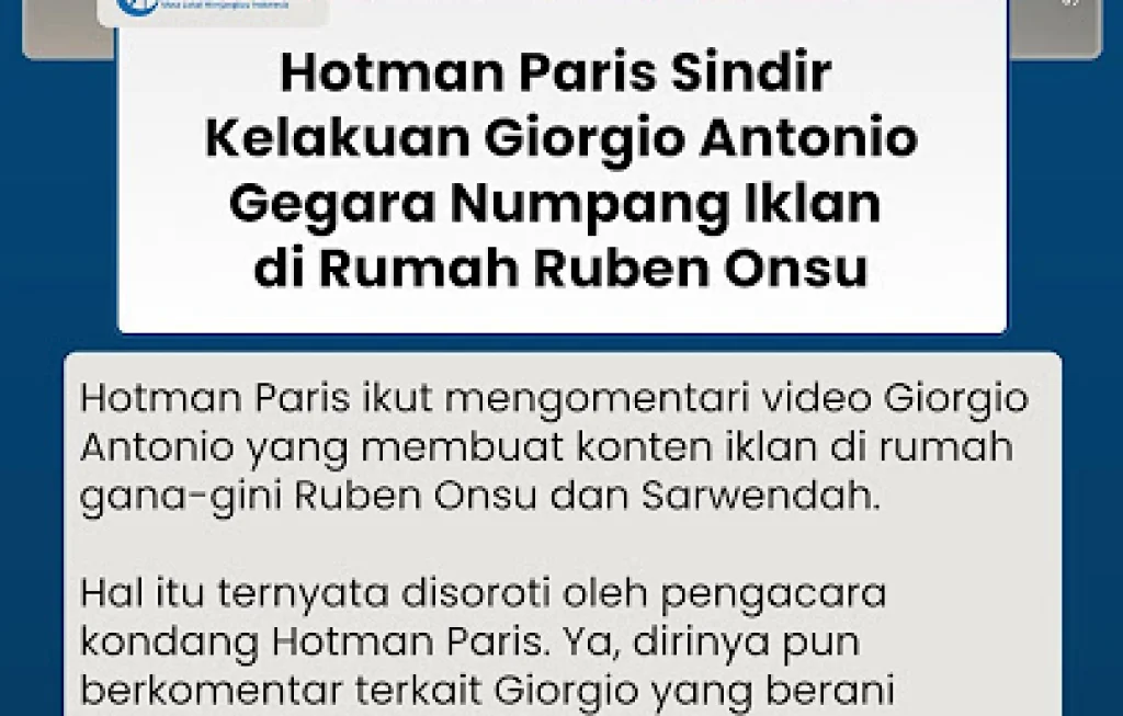 Hotman Paris Sindir Giorgio Antonio